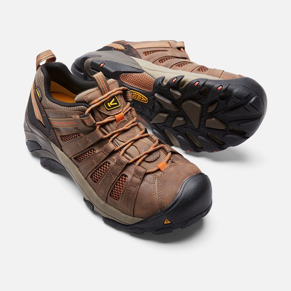 Keen Arbetsskor Herr Bruna/Svarta - Flint Låga (Steel Toe) - 867209BMY